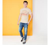 Looney Tunes Kaboom Collection Taz-Mania Men's T-Shirt - Stone Wash- Cream - XL