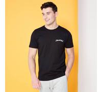 Looney Tunes Kaboom Collection That's all Folks Embroidered Men's T-Shirt - Black - 3XL