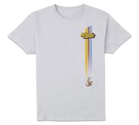 Looney Tunes Kaboom Collection Wile E. Coyote Retro Stripe Men's T-Shirt - White - XXL