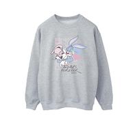 Looney Tunes Men's Always Forever Bugs Bunny & Lola Bunny Sweatshirt in Grey | Size: 5XL Looney Tunes Grey 5XL