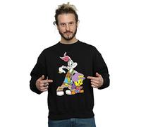 Looney Tunes Men's Bugs And Tweety Hip Hop Sweatshirt Black Medium