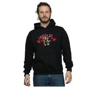 Looney Tunes Men's Bugs Bunny & Lola Valentine´s Day Loved Up Hoodie in Black | Size: Small Looney Tunes Black S