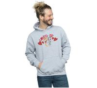 Looney Tunes Men's Bugs Bunny & Lola Valentine´s Day Loved Up Hoodie in Grey | Size: 5XL Looney Tunes Grey 5XL
