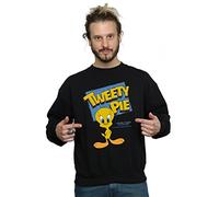 LOONEY TUNES Men's Classic Tweety Pie Sweatshirt Large Black