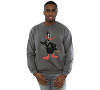 Looney Tunes Men's Daffy Duck Distressed Sweatshirt Charcoal Large