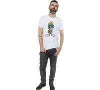 Looney Tunes Men's Marvin The Martian Pose Cotton T-Shirt in White | Size: Large Looney Tunes White L