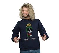 LOONEY TUNES Men's Marvin The Martian Pose Sweatshirt X-Large Navy Blue