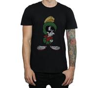 LOONEY TUNES Men's Marvin The Martian Pose T-Shirt Medium Black