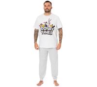 Looney Tunes Men's Short Sleeve Long Leg Pyjama Set | White | Officially Licensed Merch | Size: Small Looney Tunes White S