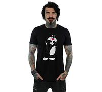 Looney Tunes Men's Sylvester Crossed Arms T-Shirt Black Large