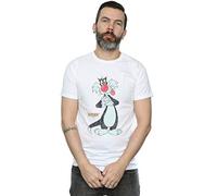 Looney Tunes Men's Sylvester Distressed T-Shirt White XXX-Large