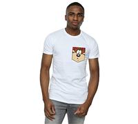 Tasmanian Devil Face Faux Pocket T-Shirt Looney Tunes White XL