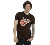 (S, Chocolate) Looney Tunes Mens Tasmanian Devil Face T-Shirt