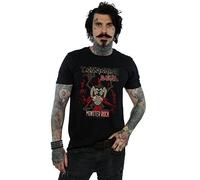 Looney Tunes Men's Tasmanian Devil Monster Rock T-Shirt Black X-Large