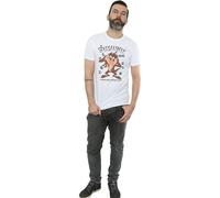 Looney Tunes Men's Tasmanian Devil Vintage Cotton T-Shirt in White | Size: Small Looney Tunes White S