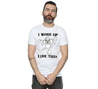LOONEY TUNES Men's Taz I Woke Up Like This T-Shirt X-Large White