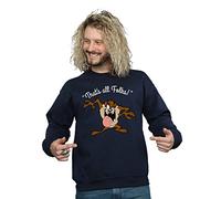 LOONEY TUNES Men's Taz That's All Folks Sweatshirt Medium Navy Blue