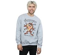 LOONEY TUNES Men's Vintage Tasmanian Devil Sweatshirt Small Sport Grey