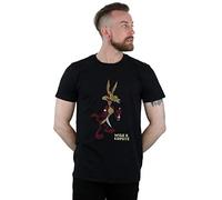 Looney Tunes Men's Wile E Coyote Distressed T-Shirt Black XXXXX-Large