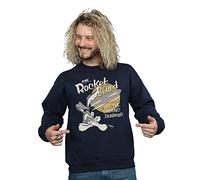 Looney Tunes Men's Wile E Coyote Rocket Board Sweatshirt XX-Large Navy Blue