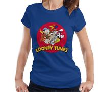 Looney Tunes Opening Scene Characters Women's T-Shirt Royal Blue XX-Large