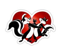 Looney Tunes Pepé Le Pew Heart Sticker Size S (10 x 10 cm)