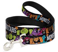Looney Tunes Pet Leash, Dog Leash, Space Jam Monstars 5 Player Pose Galaxy Black White Gray, 6 Feet Long 1.5 Inch Wide