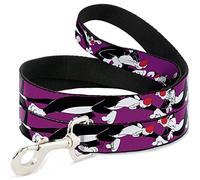 Looney Tunes Pet Leash, Dog Leash, Sylvester The Cat Poses Purple, 4 Feet Long 1.0 Inch Wide