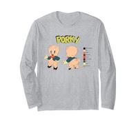 Looney Tunes Porky Pig Retro Color Code Long Sleeve T-Shirt