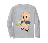 Looney Tunes Porky Pig Retro Large Pose Long Sleeve T-Shirt