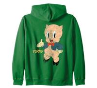 Looney Tunes Porky Pig Retro Large Pose Zip Hoodie
