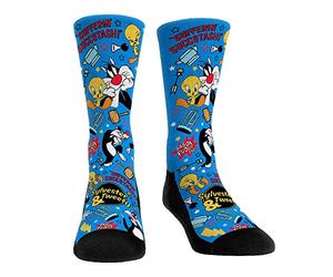Looney Tunes Premium Cartoon Socks, Sylvester & Tweety - Character Kaboom!, Large