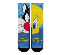 Looney Tunes Premium Cartoon Socks, Sylvester & Tweety - Split Face, Large