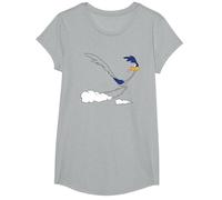 Looney Tunes Road Runner Running Camiseta T-Shirt, Girls, Heather Grey, Medium