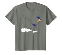 Looney Tunes Road Runner Running Camiseta T-Shirt, Youth, Olive Heather, Small