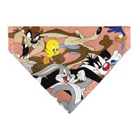 Looney Tunes Six Character Running Pose Pink Slip On Collar Bandana Only