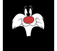 Looney Tunes Sylvester Big Face Men's T-Shirt - Black - XL