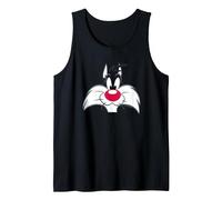 Looney Tunes Sylvester Face Tank Top, Men, Black, Large