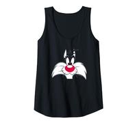 Looney Tunes Sylvester Face Tank Top, Women, Black, Small