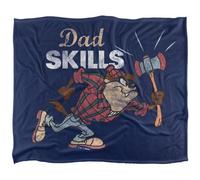Looney Tunes Taz Dad Skills Fathers Day Blanket Multicoloured (60In X 50In)