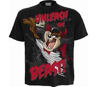 Looney Tunes - Taz - Unleash The Beast - Front Print T-Shirt Black - 4XL