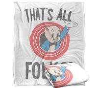 Looney Tunes Thats All Folks Porky Pig Blanket Multicoloured (One Size)