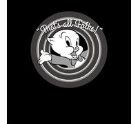 Looney Tunes That's All Folks Porky Pig Men's T-Shirt - Black - S