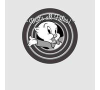 Looney Tunes That's All Folks Porky Pig Men's T-Shirt - Grey - M