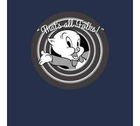 Looney Tunes That's All Folks Porky Pig Men's T-Shirt - Navy - S