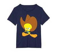 Looney Tunes Tweety Bird Cowboy Hat T-Shirt, Women's Plus, Navy Blue, 2X