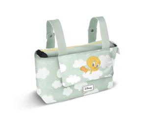 Looney Tunes Tweety Clouds-Hamper Mommy Baby Stroller Organizer Bag, Green, 39 x 24 cm, Capacity 10 L
