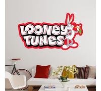 Looney Tunes Wall Sticker - Looney Tunes Bugs Bunny with Logo Wall Square Decal Art (90cm Width x 50cm Height)
