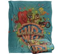 LOONEY TUNES WB 100: Blanket, 152 x 127 cm WB Shield Color Silky Touch Super Soft Throw Blanket