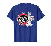 Looney Tunes Whats Up Doc Bugs Bunny Retro B Chain T-Shirt, Men, Royal Blue, Small